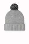 UC413 Pom Pom Beanie Heather Grey/Black colour image